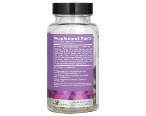 Eu Natural, Nourish Lactation, Fenugreek & Moringa+, 60 Vegetarian Capsles Eu Natural, Nourish Lactation, Fenugreek & Moringa+, 60 Vegetarian Capsles