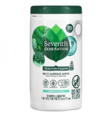 Seventh Generation, Multi-Surface Wipes, Garden Mint , 70 Wipes