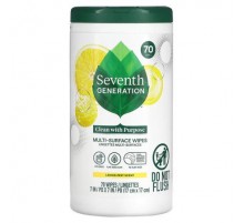 Seventh Generation, Multi-Surface Wipes, Lemon Zest, 70 Wipes