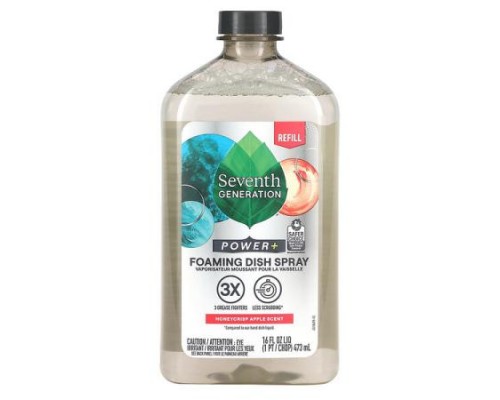 Seventh Generation, Power+ Foaming Dish Spray, Refill, Honeycrisp Apple, 16 fl oz (473 ml)