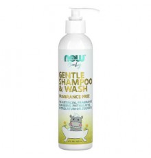 NOW Foods, Baby, Gentle Shampoo & Wash, Fragrance Free, 8 fl oz (237 ml)