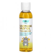 NOW Foods, Soothing Baby Oil, Fragrance Free, 4 fl oz (118 ml)