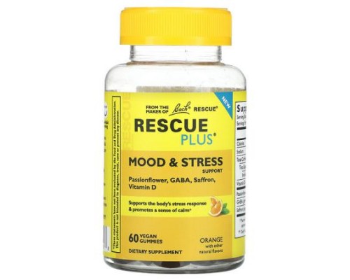 Bach, Rescue Plus, Mood & Stress Support, Orange, 60 Vegan Gummies Bach, Rescue Plus, Mood & Stress Support, Orange, 60 Vegan Gummies