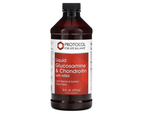 Protocol for Life Balance, Liquid Glucosamine & Chondroitin with MSM, Citrus, 16 fl oz (473 ml)