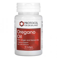 Protocol for Life Balance, Oregano Oil with Ginger and Fennel Oils, 90 Softgels