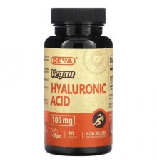 Deva, Vegan Hyaluronic Acid , 100 mg , 90 Tablets