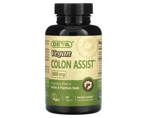 Deva, Vegan Colon Assist, 600 mg , 90 Tablets Deva, Vegan Colon Assist, 600 mg , 90 Tablets