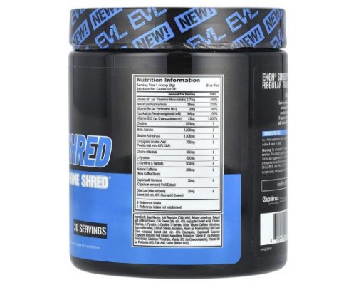 EVLution Nutrition, ENGN® Shred, Pre-Workout Engine Shred®, Blue Raz, 8.5 oz (240 g)