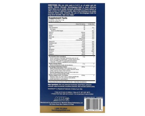 MHP, Secretagogue-Gold, Orange, 30 Stick Packs, 0.53 oz (14.9 g) Each