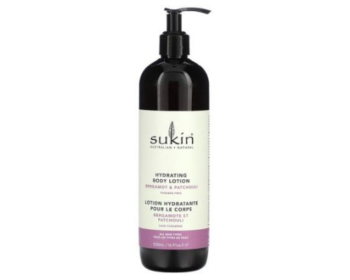 Sukin, Hydrating Body Lotion, Bergamot & Patchouli, 16.9 fl oz (500 ml) Sukin, Hydrating Body Lotion, Bergamot & Patchouli, 16.9 fl oz (500 ml)