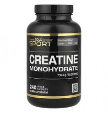 California Gold Nutrition, Sport, Creatine, 750 mg, 240 Veggie Capsules
