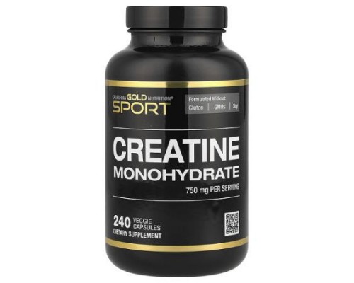 California Gold Nutrition, Sport, Creatine, 750 mg, 240 Veggie Capsules California Gold Nutrition, Sport, Creatine, 750 mg, 240 Veggie Capsules