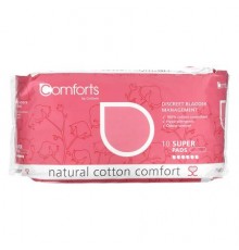 Cottons, Natural Cotton Comfort, Super, 10 Pads (Discontinued Item)