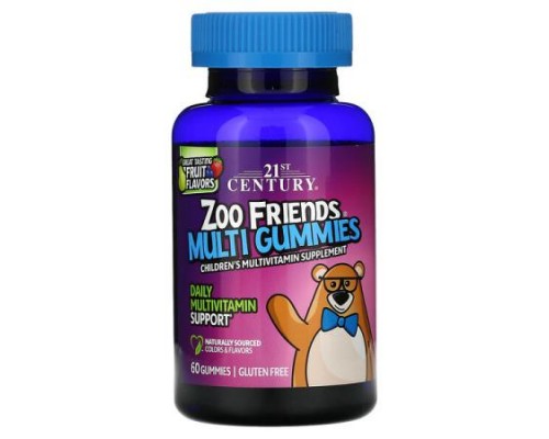 21st Century, Zoo Friends, Multi Gummies, Fruit, 60 Gummies 21st Century, Zoo Friends, Multi Gummies, Fruit, 60 Gummies