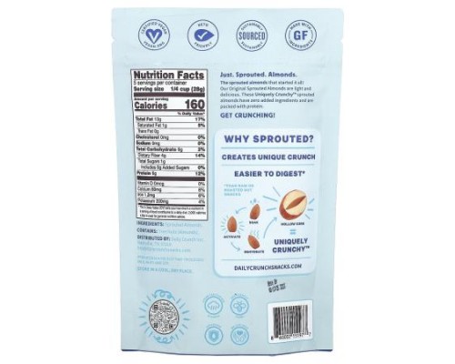 Daily Crunch, Sprouted Almonds, Original, 5 oz (141 g)