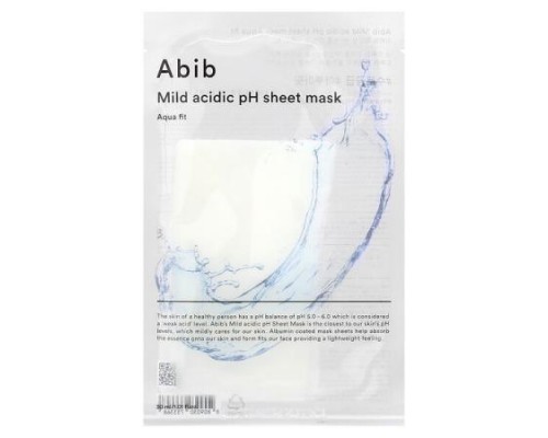 Abib, Mild Acidic pH Beauty Sheet Mask, Aqua Fit, 1 Sheet Mask, 1.01 fl oz (30 ml) Abib, Mild Acidic pH Beauty Sheet Mask, Aqua Fit, 1 Sheet Mask, 1.01 fl oz (30 ml)