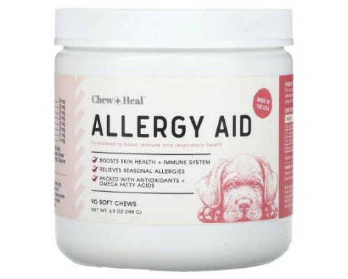 Chew + Heal, Allergy Aid, For Dogs, 90 Soft Chews, 6.9 oz (198 g)