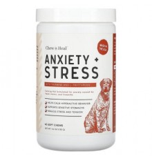 Chew + Heal, Anxiety + Stress, For Dogs, 60 Soft Chews, 4.6 oz (132 g)