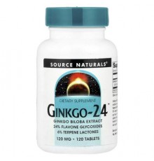 Source Naturals, Ginkgo-24™, 120 mg, 120 Tablets