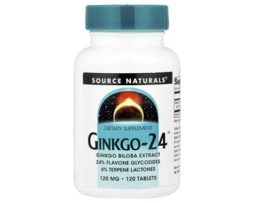 Source Naturals, Ginkgo-24™, 120 mg, 120 Tablets