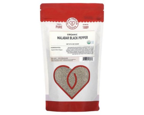 Pure Indian Foods, Organic Malabar Black Pepper, 8 oz (226 g)