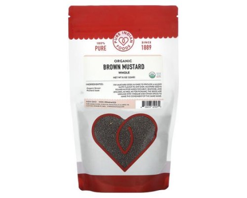 Pure Indian Foods, Organic Brown Mustard, Whole, 8 oz (226 g)