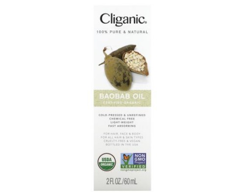 Cliganic, 100% Pure & Natural, Baobab Oil, 2 fl oz (60 ml) Cliganic, 100% Pure & Natural, Baobab Oil, 2 fl oz (60 ml)