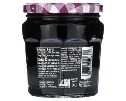Bonne Maman, Blueberry Fruit Spread, 11.8 oz (335 g) Bonne Maman, Blueberry Fruit Spread, 11.8 oz (335 g)