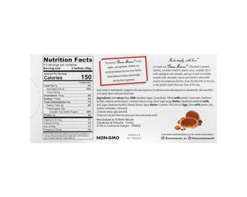 Bonne Maman, Tartlets, Chocolate Caramel, 9 Tartlets, 0.53 oz (15 g) Each Bonne Maman, Tartlets, Chocolate Caramel, 9 Tartlets, 0.53 oz (15 g) Each