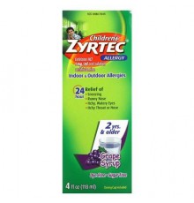 Zyrtec, Children's Allergy, Relief Syrup,  2+ Years, Grape, 5 mg, 4 fl oz (118 ml)