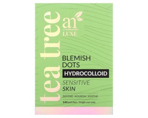 artnaturals, Luxe, Hydrocolloid Blemish Dots, Tea Tree, Sensitive Skin, 144 Patches artnaturals, Luxe, Hydrocolloid Blemish Dots, Tea Tree, Sensitive Skin, 144 Patches