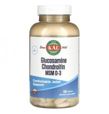 KAL, Glocosamine Chondroitin MSM D-3, 120 tablets