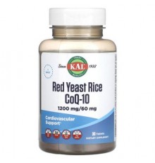 KAL, Red Yeast Rice, CoQ-10, 1,200 mg/ 60 mg, 30 Tablets