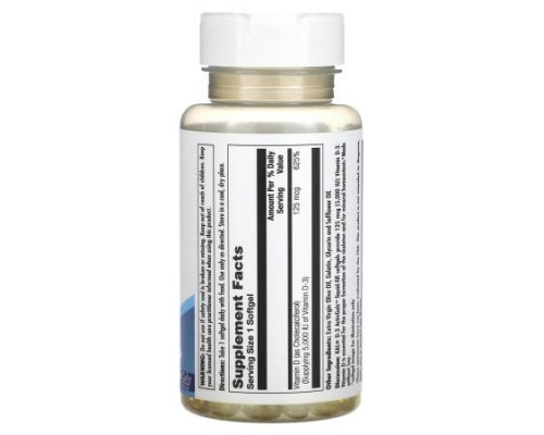 KAL, D-3, 125 mcg (5,000 IU), 90 Softgels