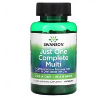 Swanson, Just One Complete Multi with Iron, 130 Tablets