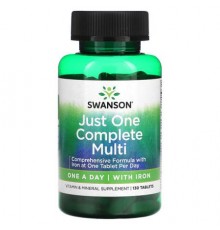 Swanson, Just One Complete Multi with Iron, 130 Tablets