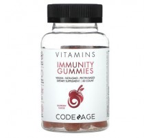 Codeage, Vitamins, Immunity Gummies, Vegan, Non-GMO, Pectin Based, Raspberry, 60 Gummies