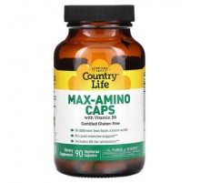 Country Life, Max-Amino Caps with Vitamin B6, 90 Vegetarian Capsules