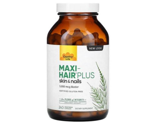 Country Life, Maxi-Hair Plus, 240 Vegetarian Capsules Country Life, Maxi-Hair Plus, 240 Vegetarian Capsules