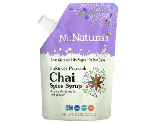 NuNaturals, NuStevia Pourable Chai Spice Syrup, 6.6 fl oz,  (0.2 l)