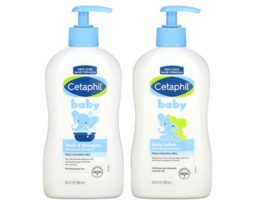 Cetaphil, Baby, Healthy Skin Essentials Set, 2 Piece Set, 13.5 fl oz (399 ml) Each Cetaphil, Baby, Healthy Skin Essentials Set, 2 Piece Set, 13.5 fl oz (399 ml) Each