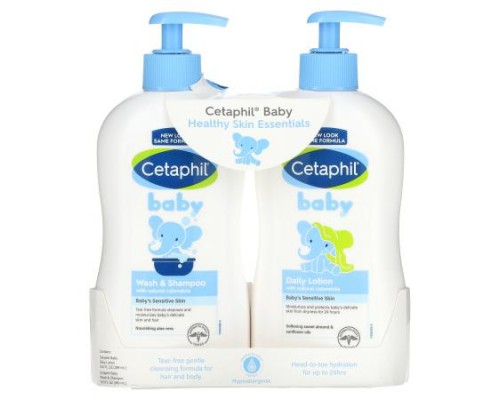 Cetaphil, Baby, Healthy Skin Essentials Set, 2 Piece Set, 13.5 fl oz (399 ml) Each Cetaphil, Baby, Healthy Skin Essentials Set, 2 Piece Set, 13.5 fl oz (399 ml) Each