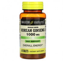 Mason Natural, Whole Herb Korean Ginseng, 60 Tablets