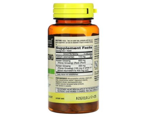 Mason Natural, Whole Herb Korean Ginseng, 60 Tablets