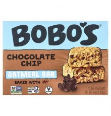 Bobo's Oat Bars, Oatmeal Bar, Chocolate Chip, 12 Bars, 3 oz (85 g) Each