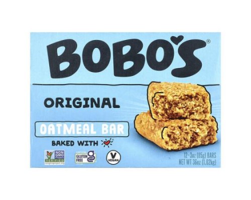 Bobo's Oat Bars, Original Oatmeal Bars, 12 Bars, 3 oz (85 g) Each Bobo's Oat Bars, Original Oatmeal Bars, 12 Bars, 3 oz (85 g) Each