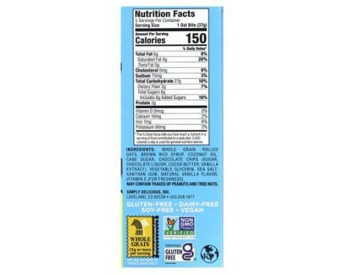 Bobo's Oat Bars, Chocolate Chip Oat Bites, 5 Bites, 1.3 oz (37 g) Each Bobo's Oat Bars, Chocolate Chip Oat Bites, 5 Bites, 1.3 oz (37 g) Each