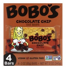 Bobo's Oat Bars, Chocolate Chip Oat Bars, 4 Bars, 3 oz (85 g) Each