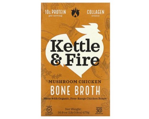 Kettle & Fire, Bone Broth, Mushroom Chicken, 16.9 oz (479 g)