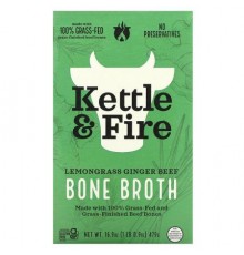 Kettle & Fire, Bone Broth, Lemongrass Ginger Beef, 16.9 oz (479 g)